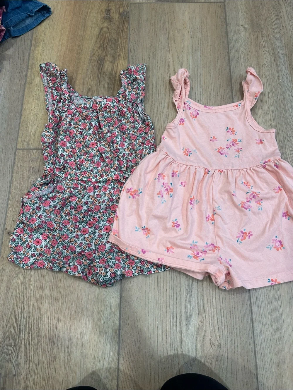2T floral rompers
